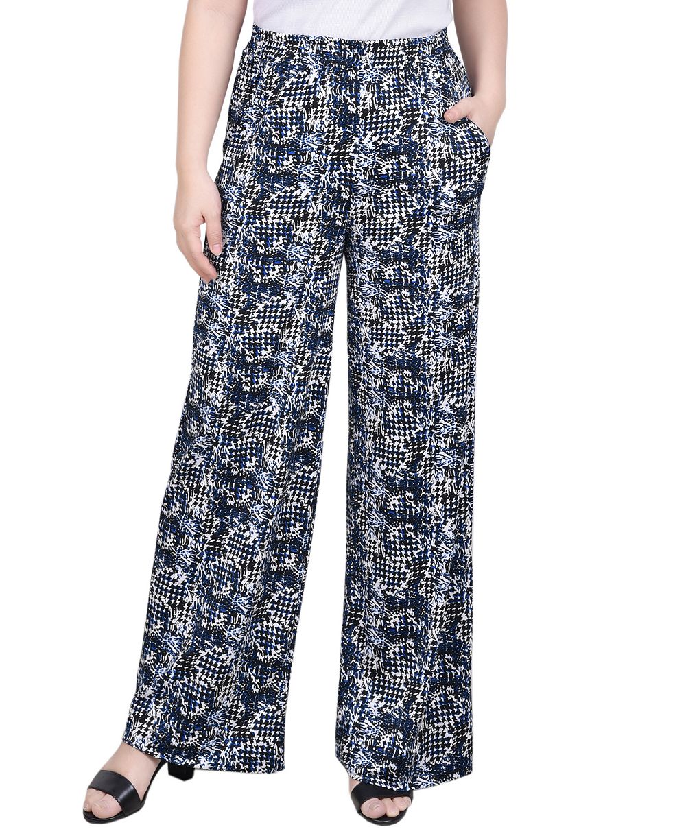 NY Collection Petite Wide Leg Pull On Pants