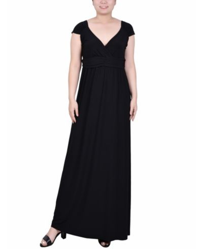 NY Collection Petite Рубашка-макси с драпировкой и завышенной талией