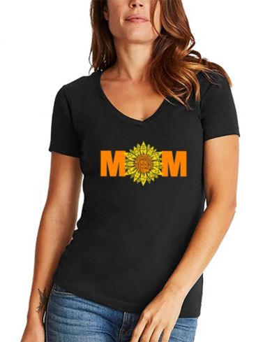 Женская футболка LA Pop Art Mom Sunflower Word Art V-Neck