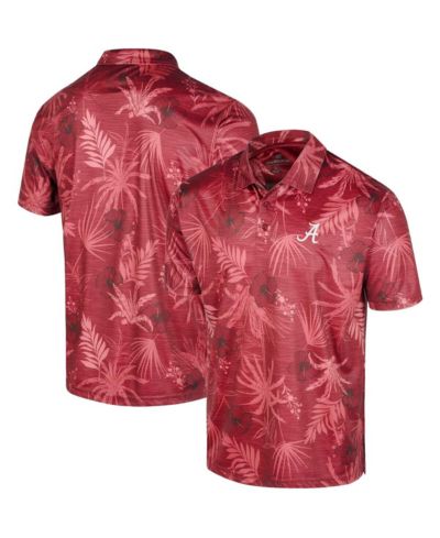 Men's Colosseum Crimson Alabama Crimson Tide Palms Team Polo Shirt