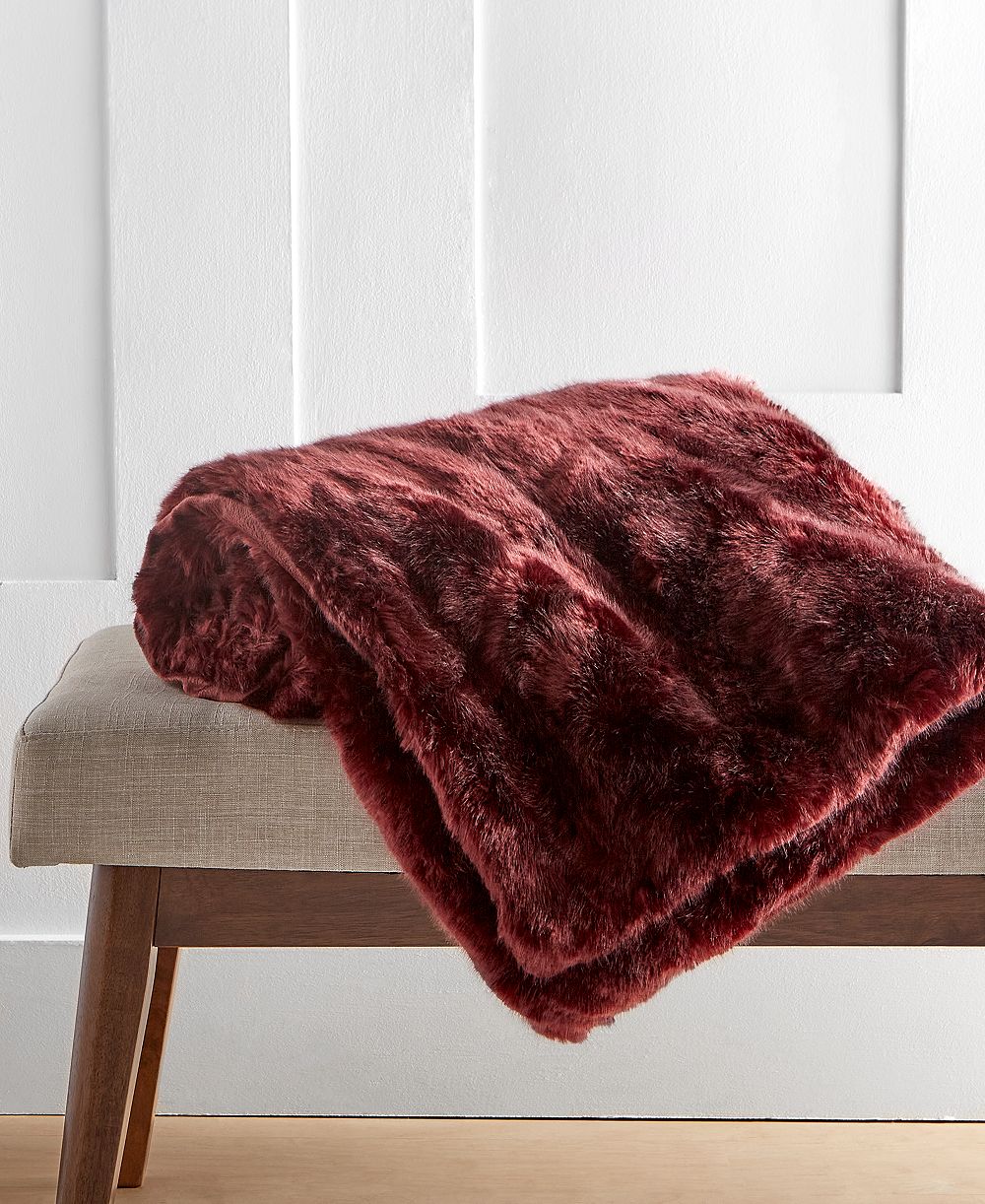 Hotel Collection Lynx Faux Fur Throw, 50" x 60", Exclusively at Macy’s