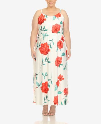 White Mark Женское макси-платье с цветочным принтом и бретелями, Plus Size