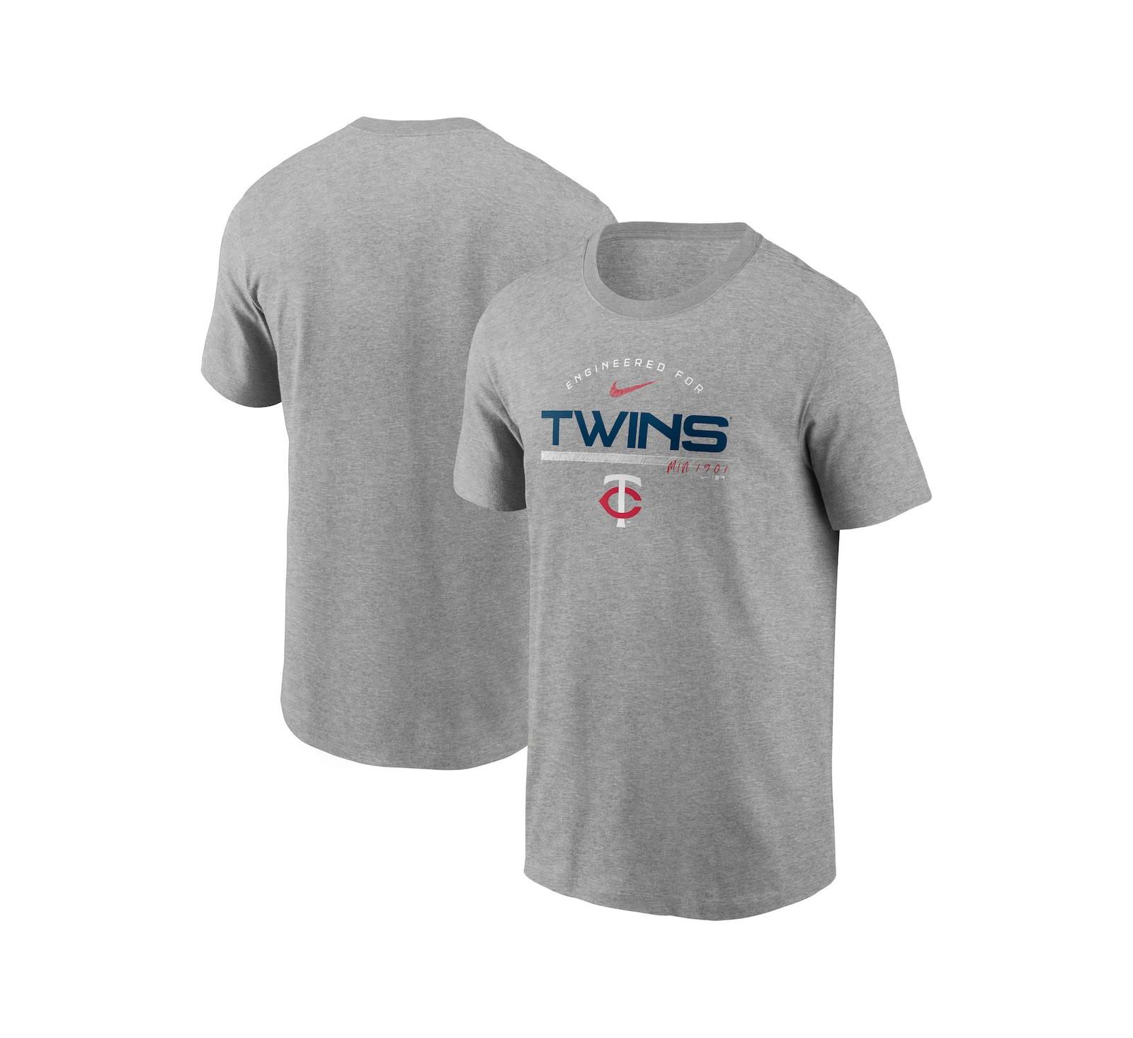 Мужская футболка Nike Heather Gray Minnesota Twins Team Engineered Performance