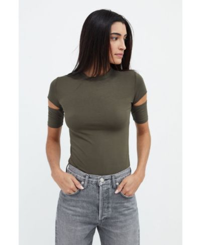 Marcella Women's Esme Edgy Sleeve-Cutout Long-Sleeve Jersey Top