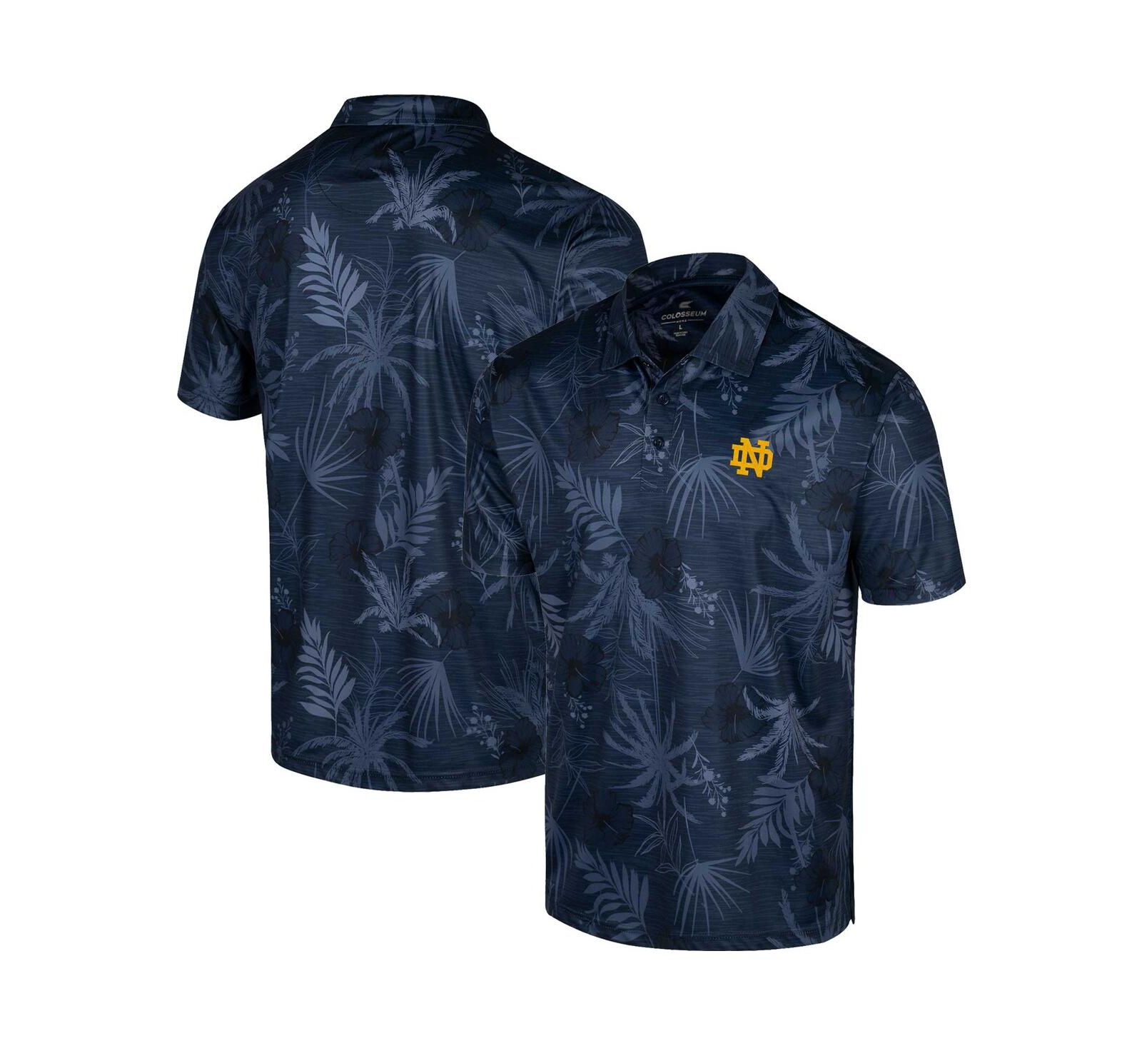 Men's Colosseum Navy Notre Dame Fighting Irish Palms Team Polo Shirt