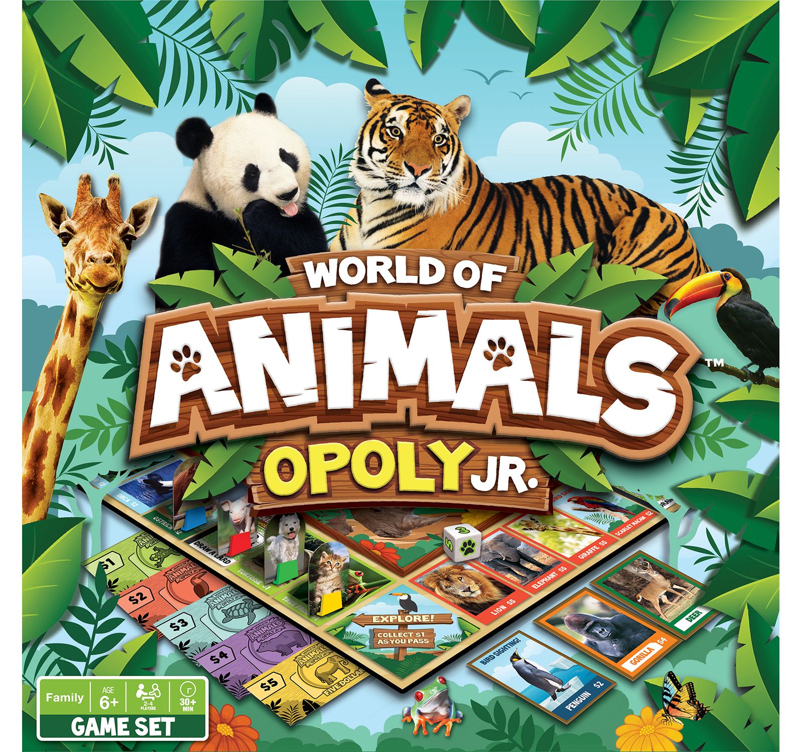 Настольная игра Masterpieces Puzzles World of Animals Opoly Junior для детей от 6 лет