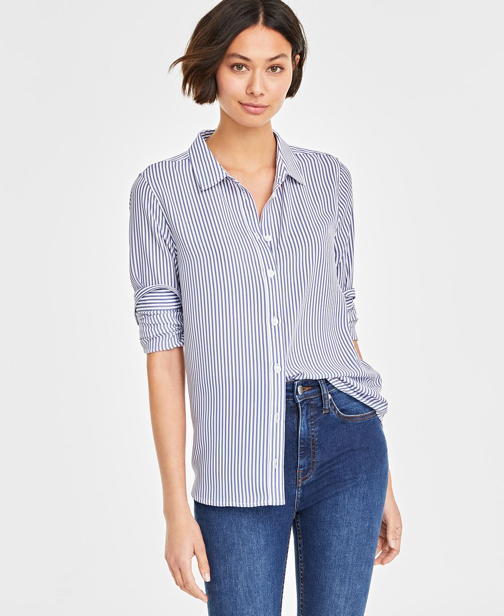 On 34th Женская Button-Front Crepe Shirt