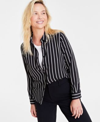 Deep Black Thin Stripe