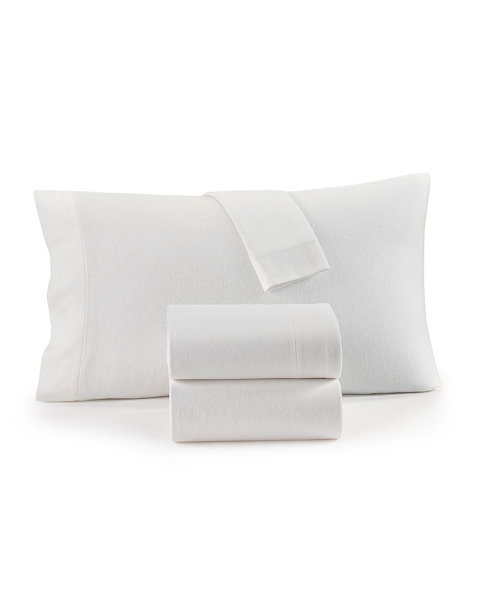 Charter Club Solid Flannel Cotton 4-Pc. Sheet Set, Full, Exclusively at Macy’s