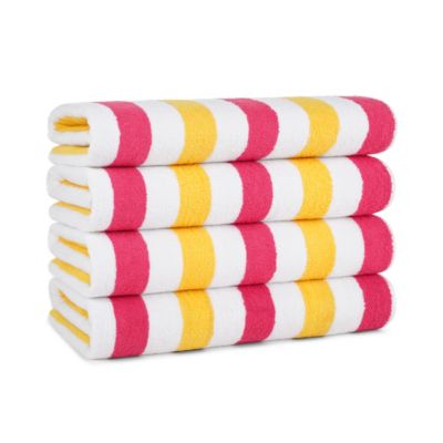 Пляжное полотенце Arkwright Home Cabo Cabana (4 шт., 30x70 in.), мягкий хлопок Ringspun, полосатый принт, Oversized Cabana Pool Towel