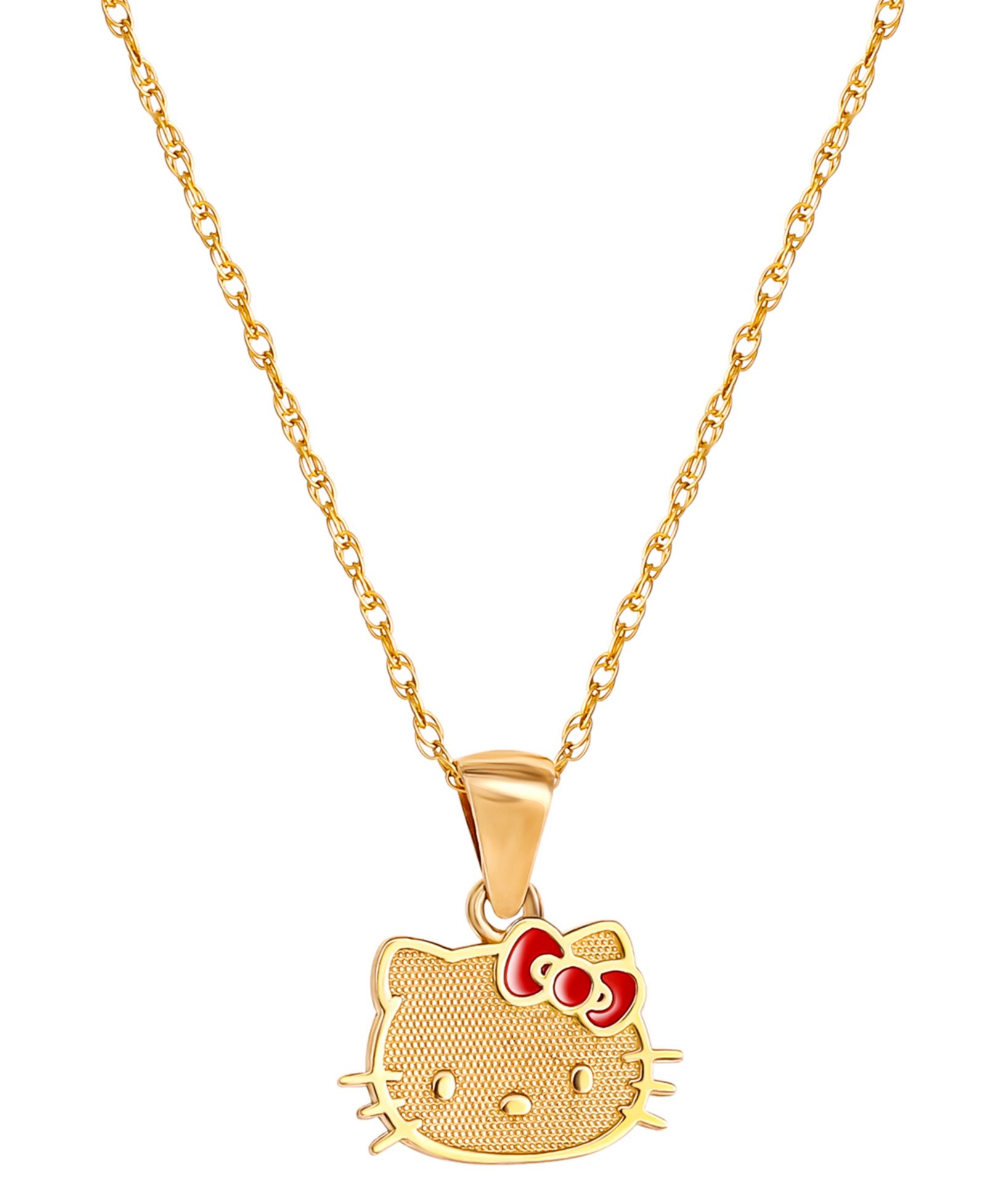 Подвеска-кулон Enamel Bow Hello Kitty 18" в 10k Gold