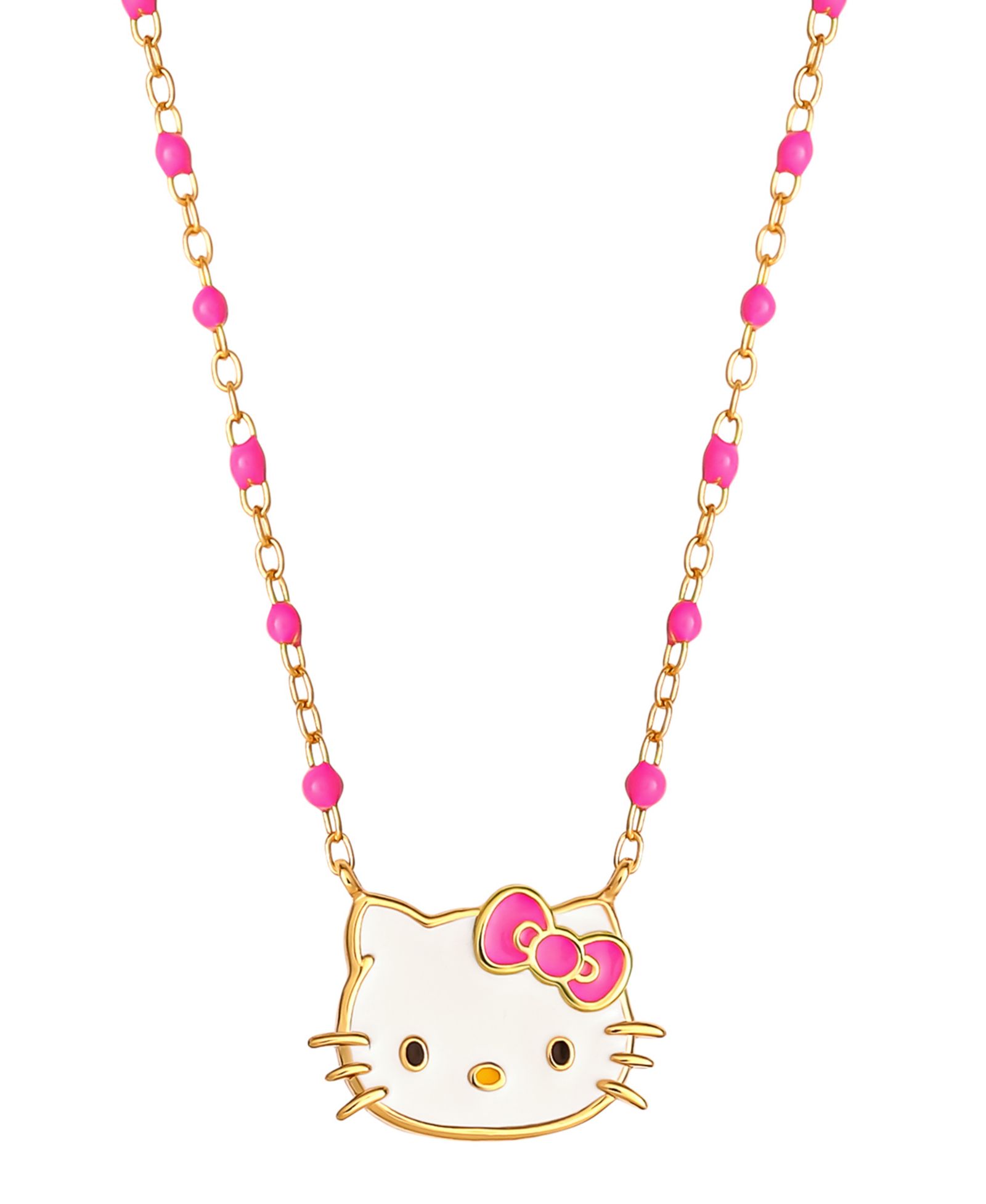 Подвеска Hello Kitty Enamel & Bead Chain, 18", позолоченное серебро 18k Gold-Plated Sterling Silver