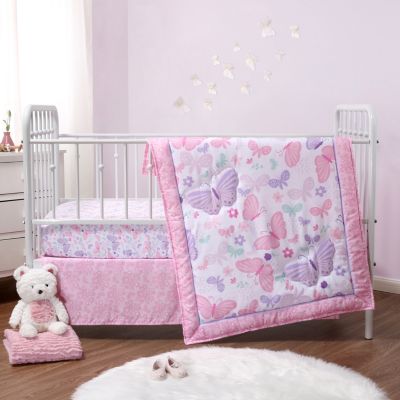Набор постельного белья The Peanutshell Pink and Purple Butterfly Song, 3 предмета