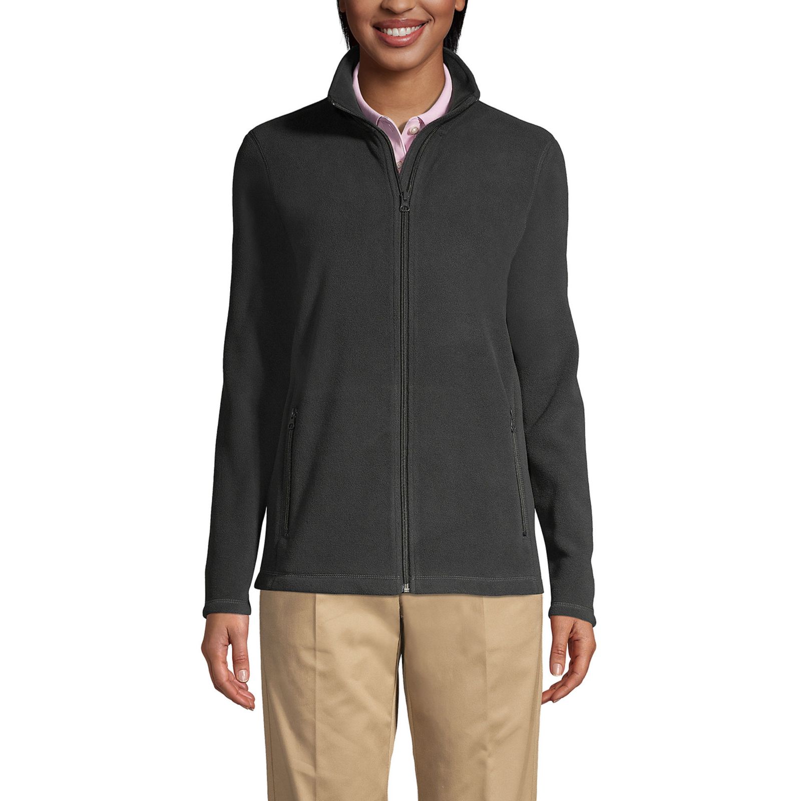 Lands' End Women's Full-Zip Mid-Weight Fleece Jacket
