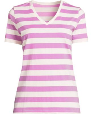 Ivory/aster pink bold stripe