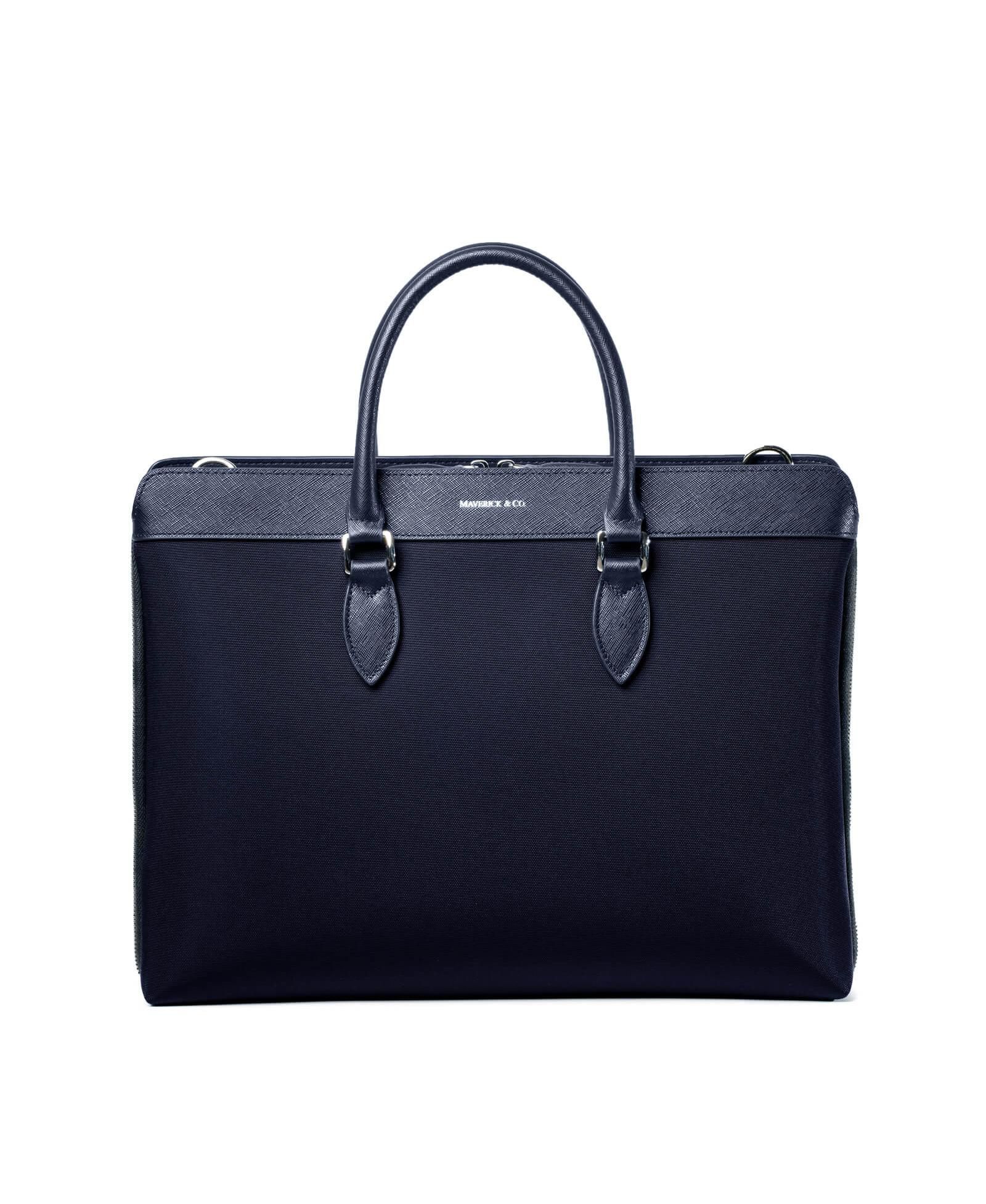 MAVERICK & CO. Men's Alpha Leather Trimmed Briefcase
