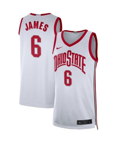 Мужская баскетбольная джерси Nike LeBron James White Ohio State Buckeyes Limited