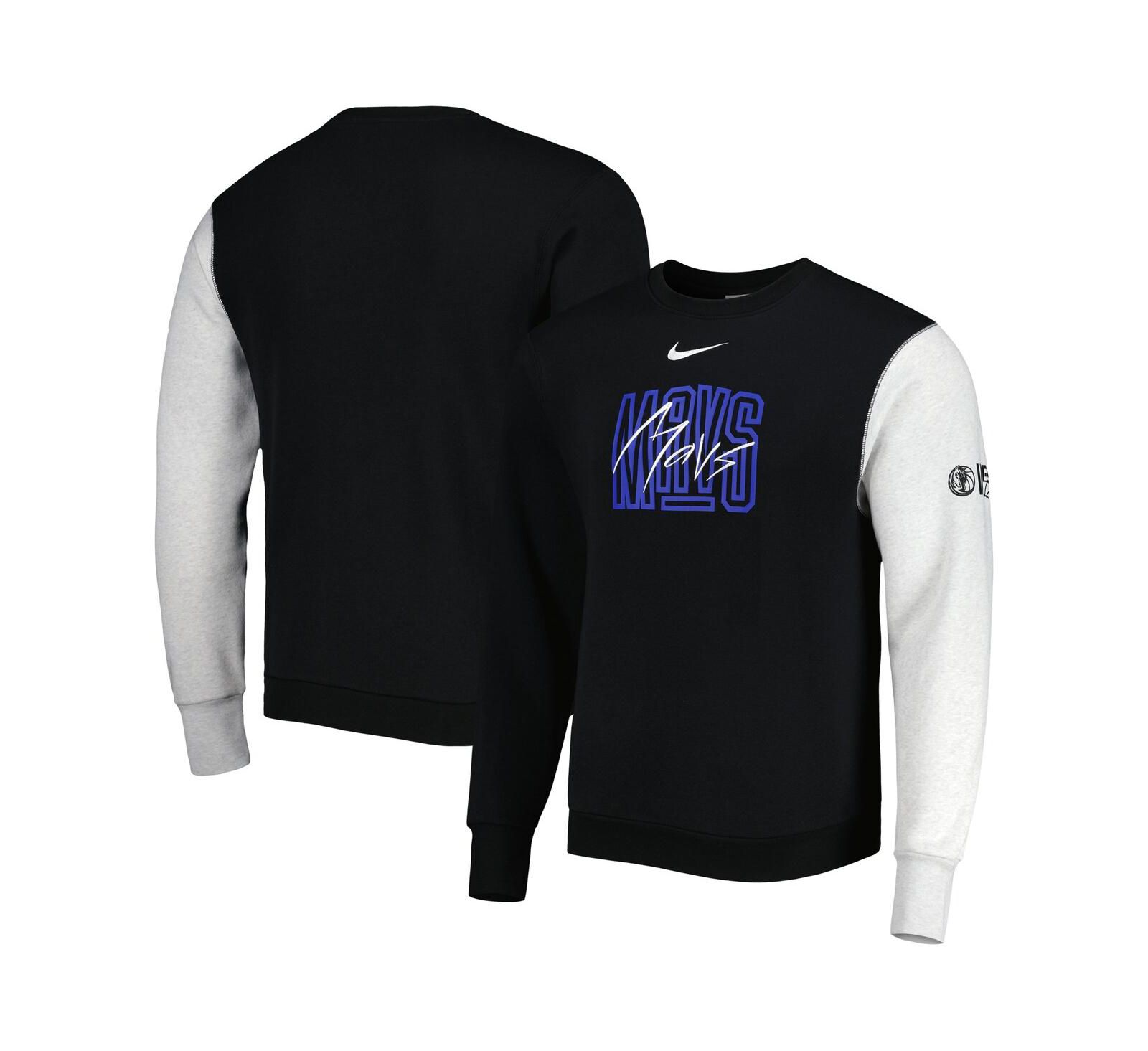 Men's Nike Black, Heather Gray Dallas Mavericks Courtside Versus Force & Flight Pullover Sweatshirt