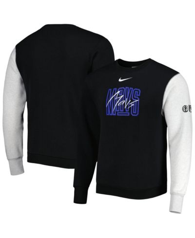 Men's Nike Black, Heather Gray Dallas Mavericks Courtside Versus Force & Flight Pullover Sweatshirt