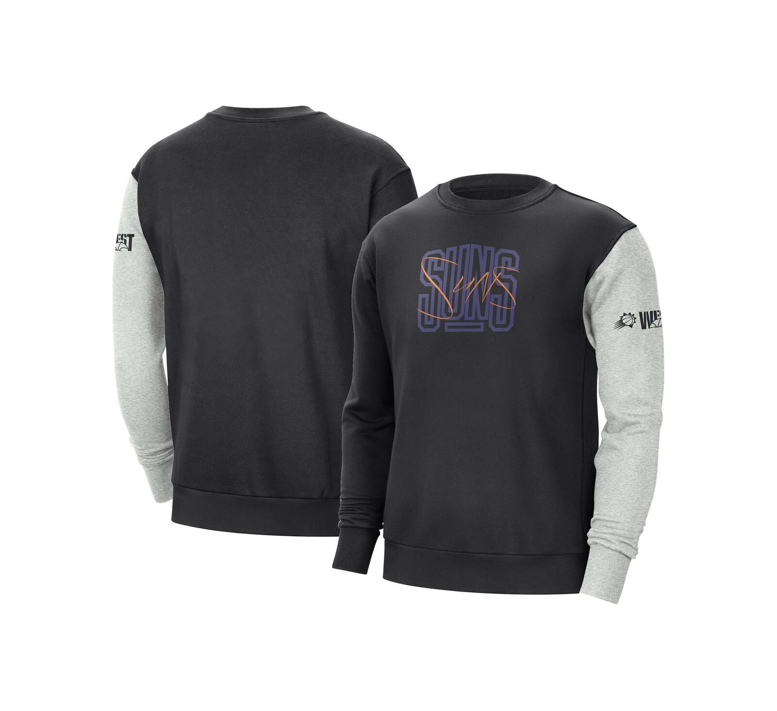 Nike Мужская толстовка Phoenix Suns Courtside Versus Force & Flight Pullover, черная/серый меланж