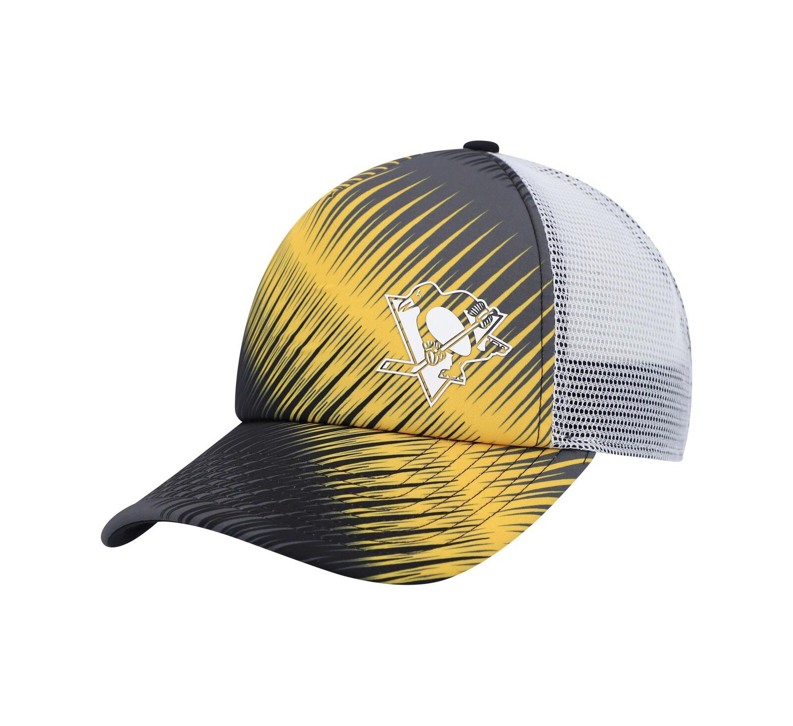 adidas Женская черная и белая кепка Pittsburgh Penguins Graphic Foam Trucker Snapback