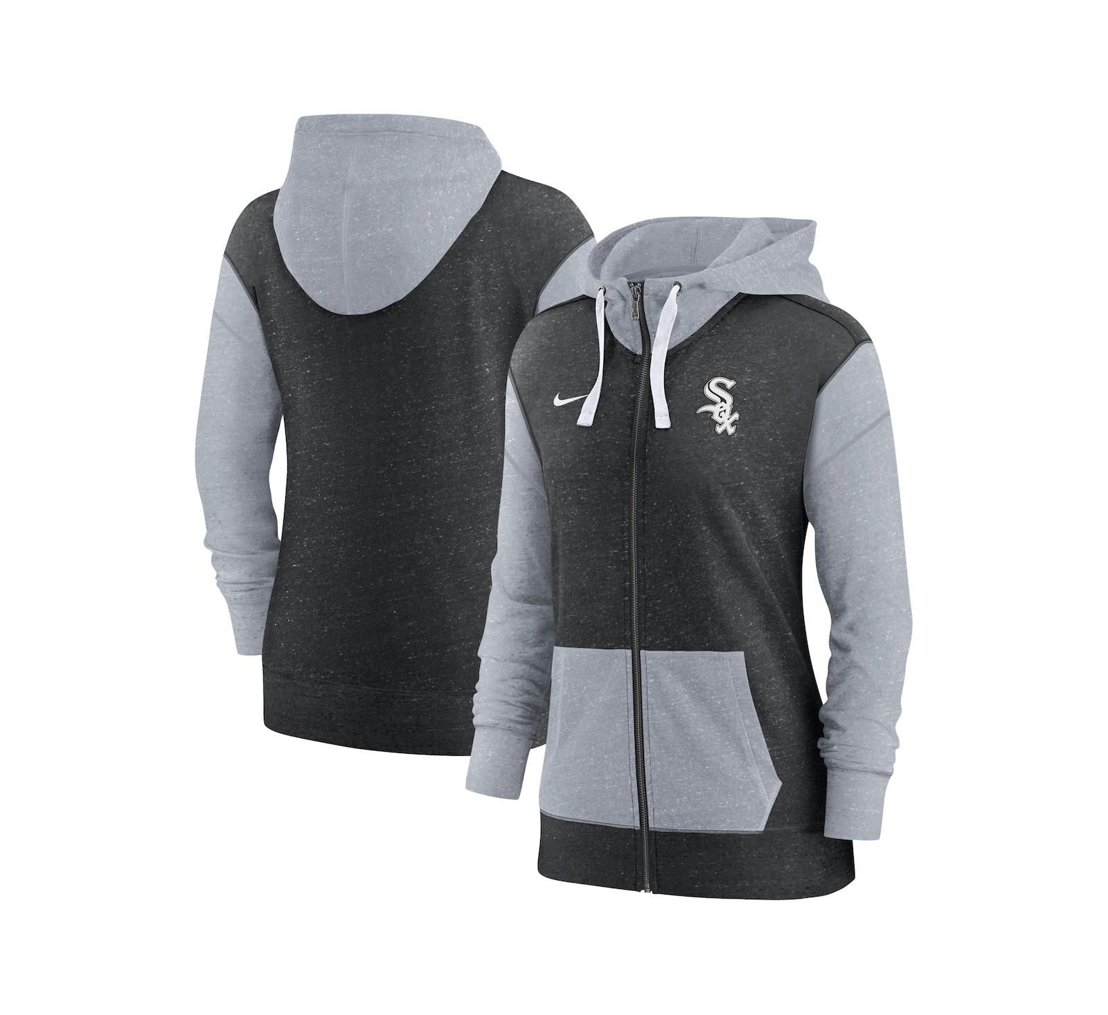 Женское худи на молнии Nike Chicago White Sox черного цвета