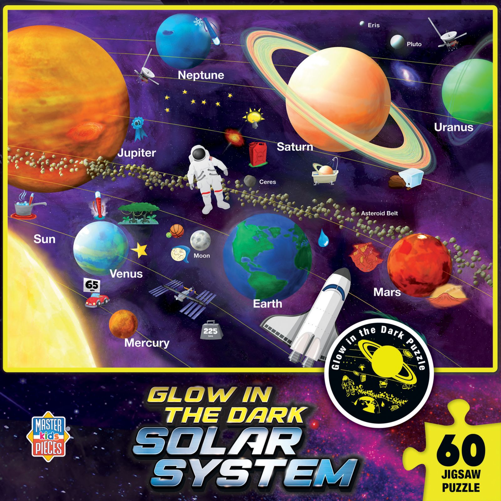 Пазл MasterPieces Glow in the Dark - Solar System 60 Piece Jigsaw Puzzle
