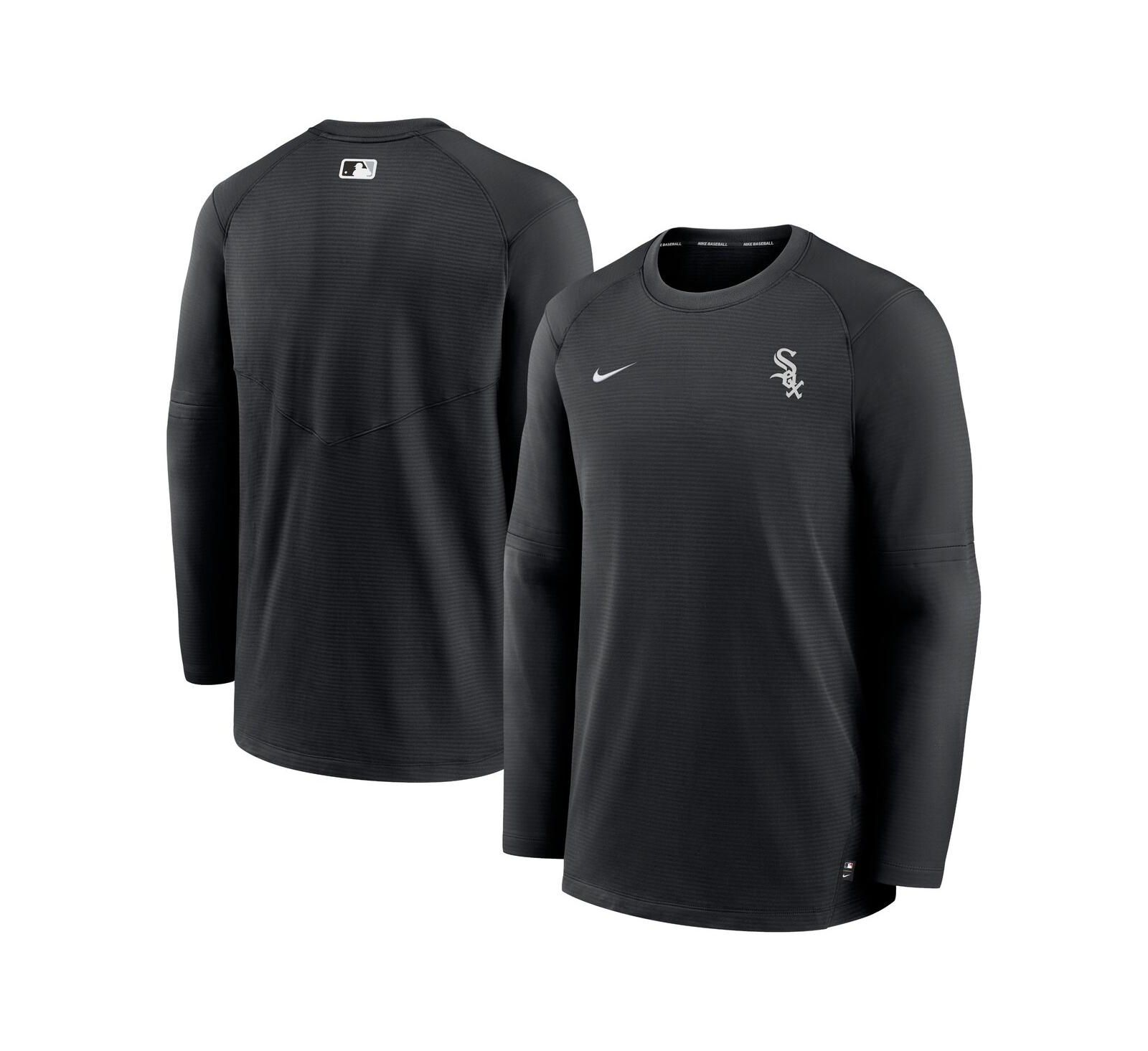 Мужская футболка Nike Chicago White Sox Authentic Collection Logo Performance с длинным рукавом, черная