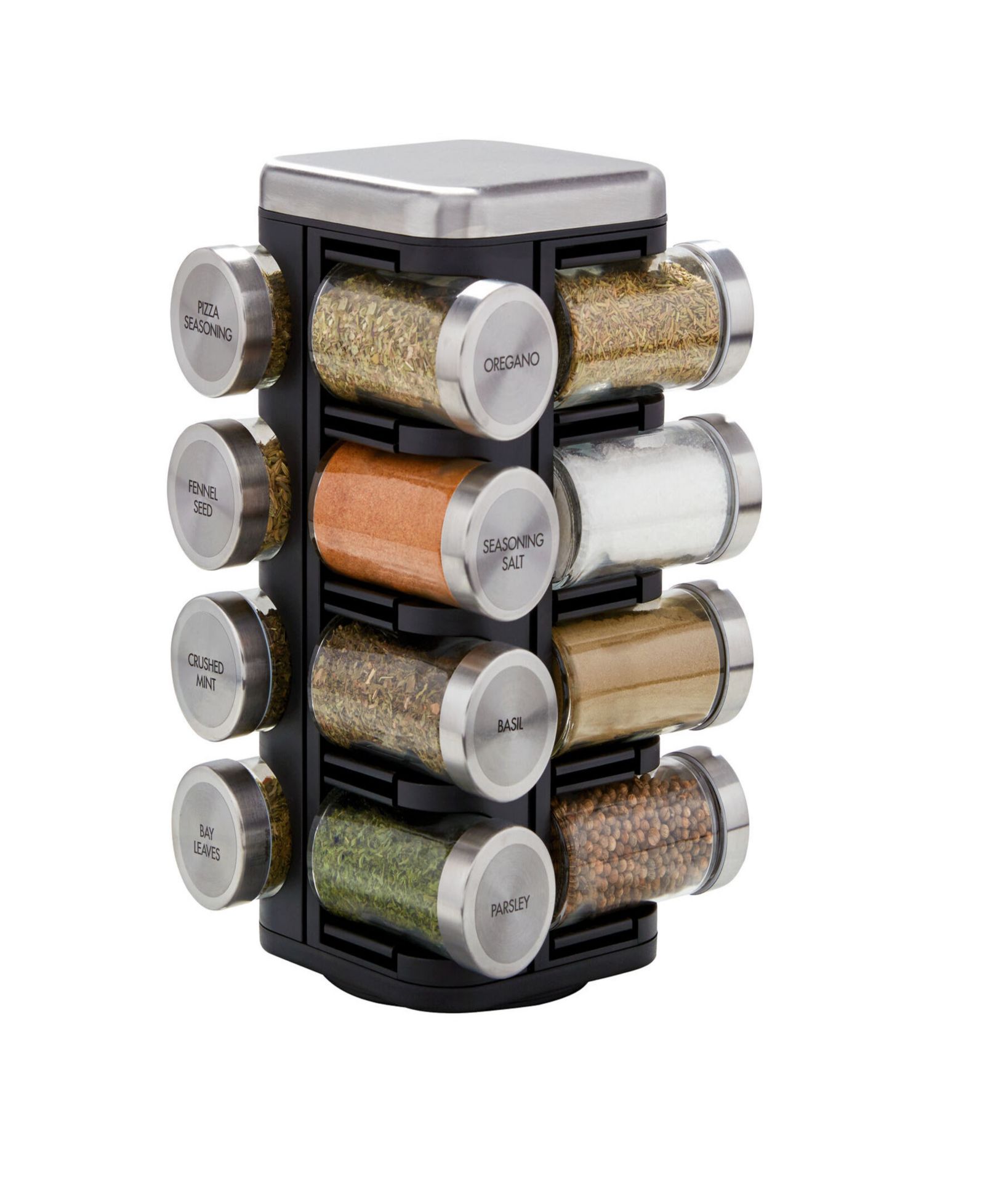 Kamenstein 16 Jar Plaza Spice Rack, Stainless steel