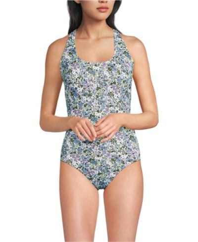 Lands' End Женский Long Torso Tugless X-Back One Piece Swimsuit