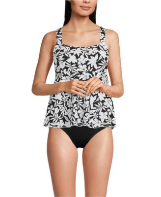 Женский топик-танкини Lands' End Long Adjustable Scoop Neck Flutter