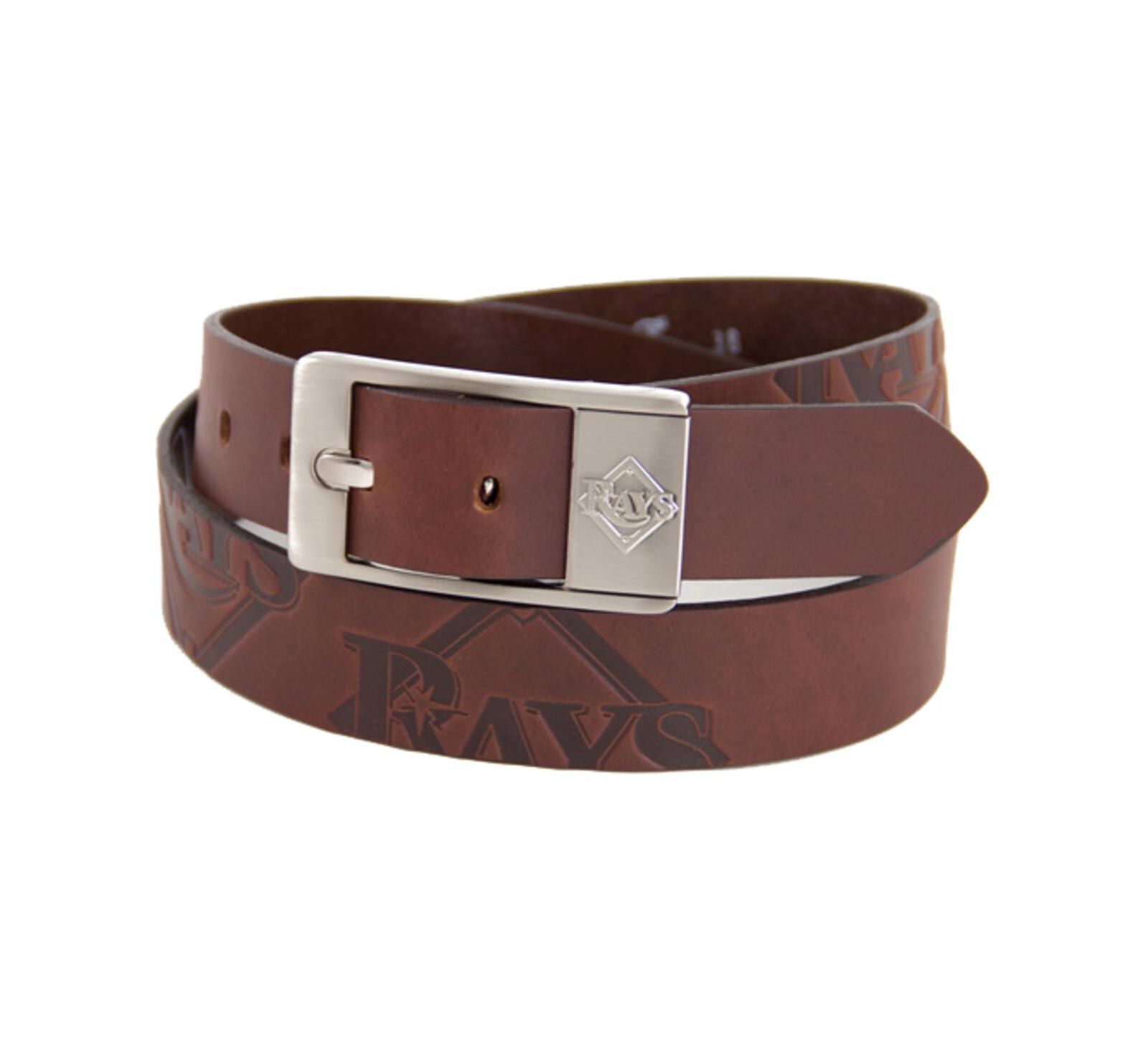 Men's Tampa Bay Rays Brandish Leather Belt - Brown