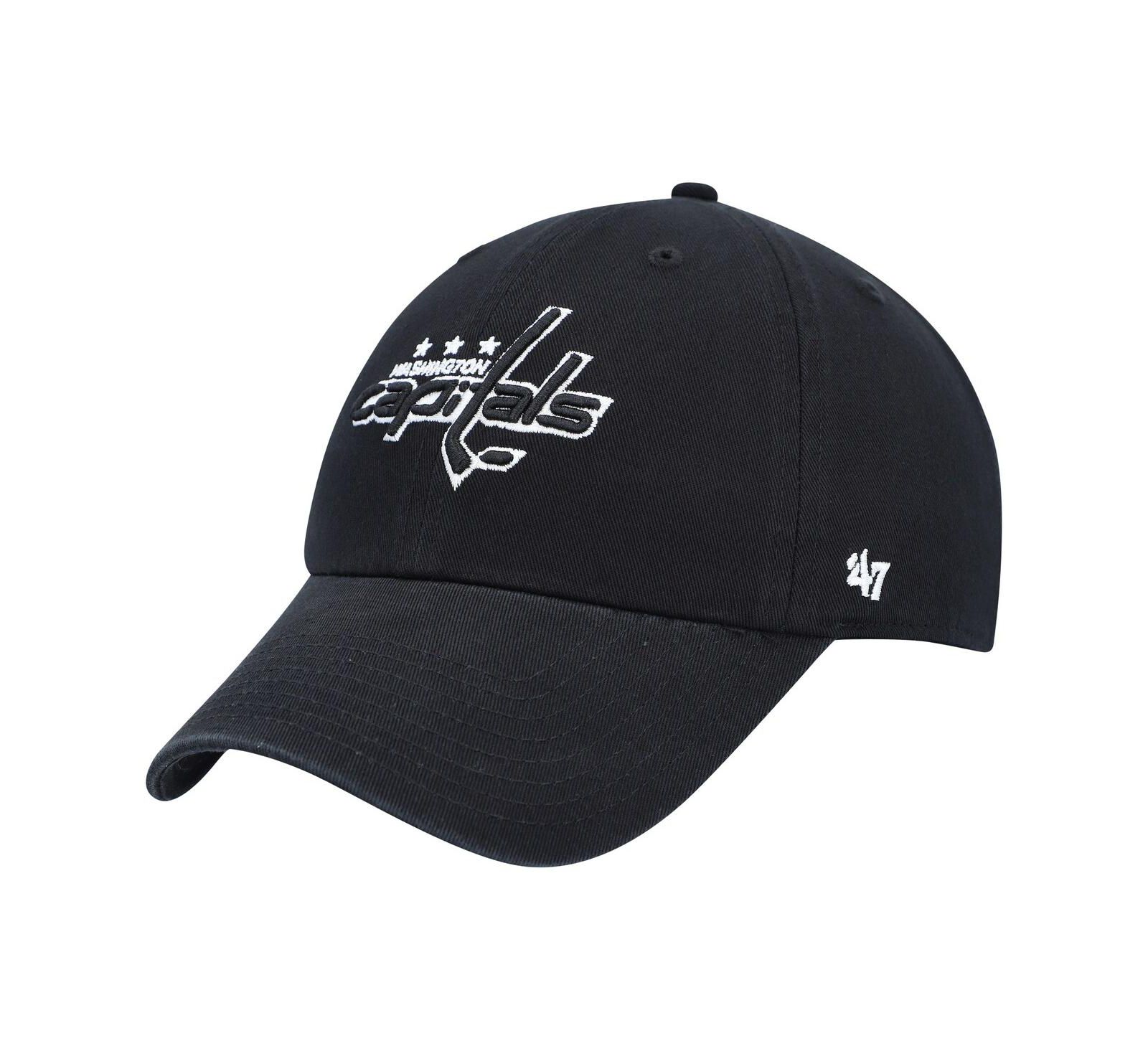 Мужская кепка '47 Brand Black Washington Capitals Clean Up Adjustable