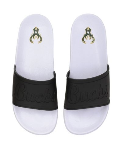 Women's FOCO Milwaukee Bucks Script Wordmark Slide Sandals