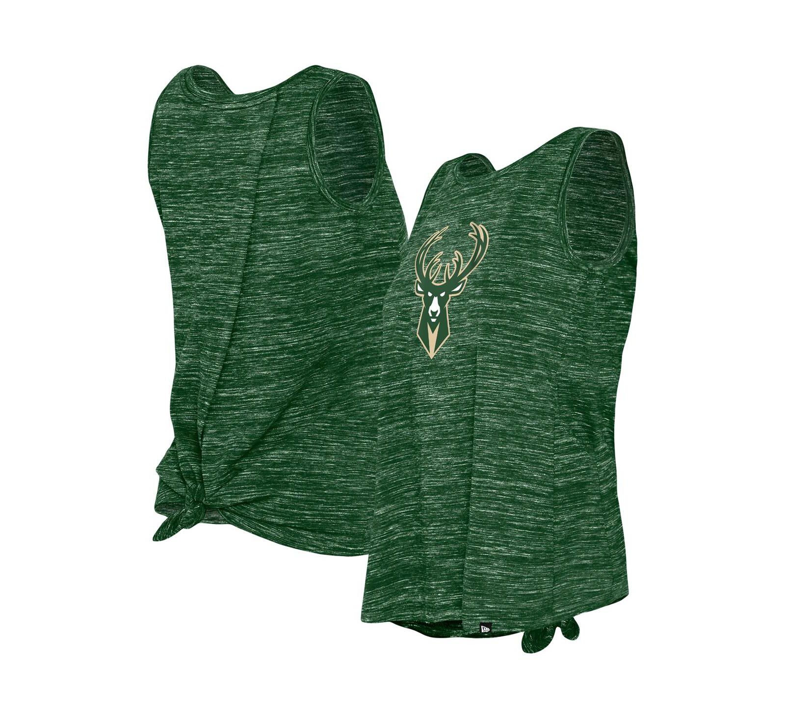 Женский спортивный топ New Era Hunter Green Milwaukee Bucks Space Dye Active