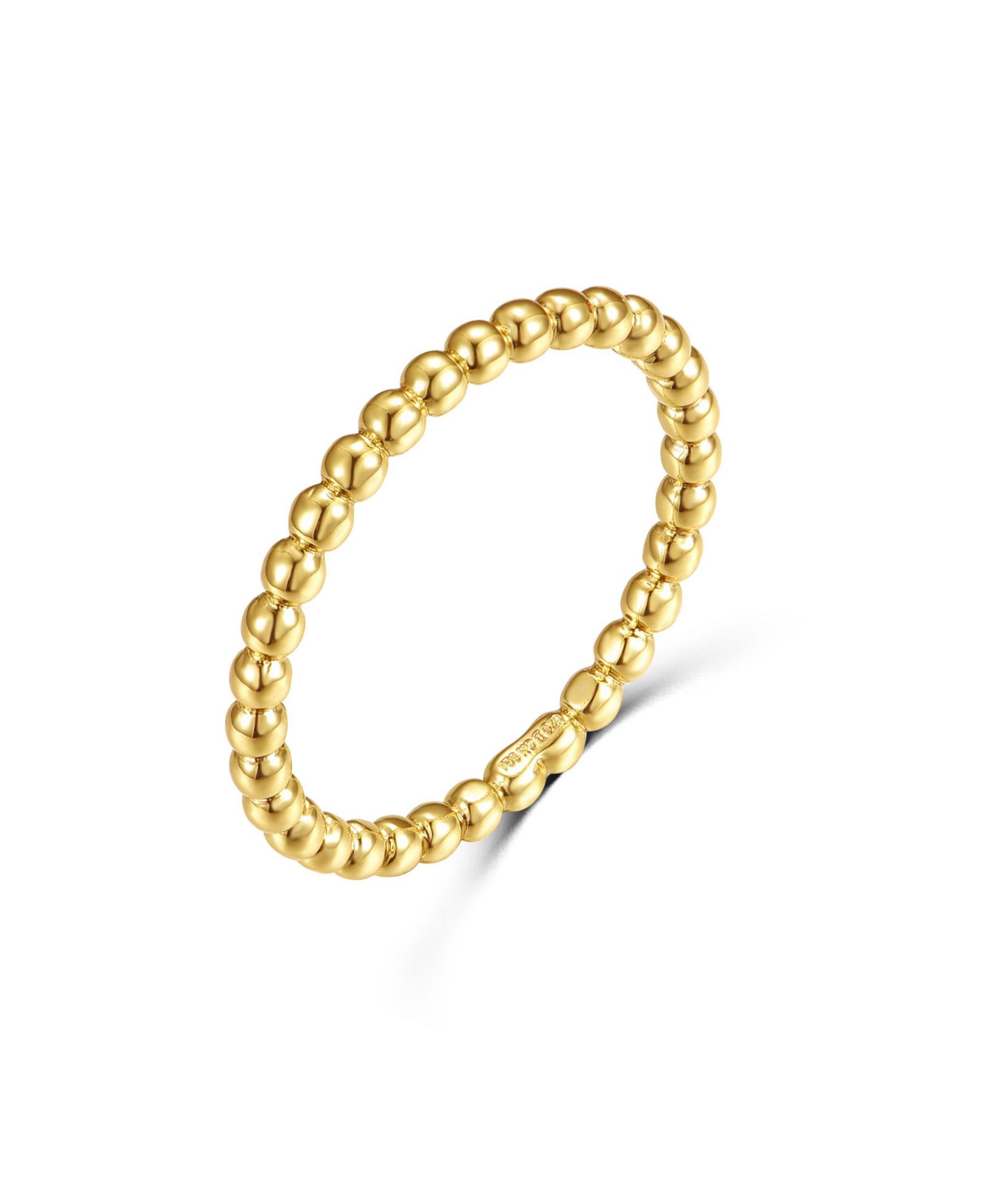 RA 14k Yellow Gold Plated Beaded Stacking Ring