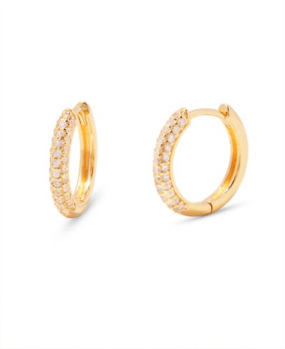 Серьги-кольца brook & york Crystal 14K Gold-Plated Vermeil Cecile Hoops