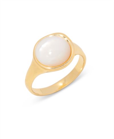 Кольцо brook & york 14K Gold-Plated Anna Cultured Mother of Pearl