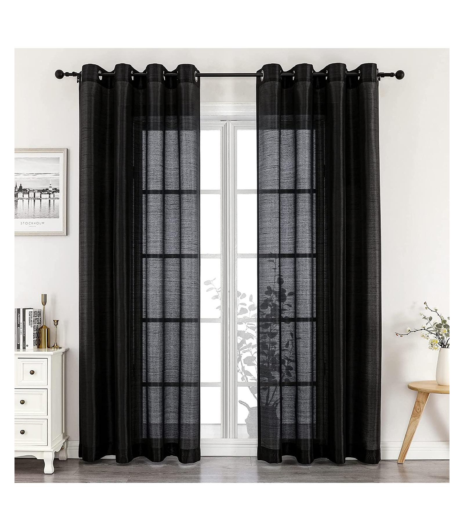 Шторы Kate Aurora Home Living 2 Piece Lightweight Basic Sheer Grommet