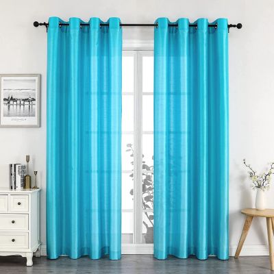 Прозрачная легкая штора Kate Aurora Artisan Faux Silk Sheer Grommet Single Curtain Panel