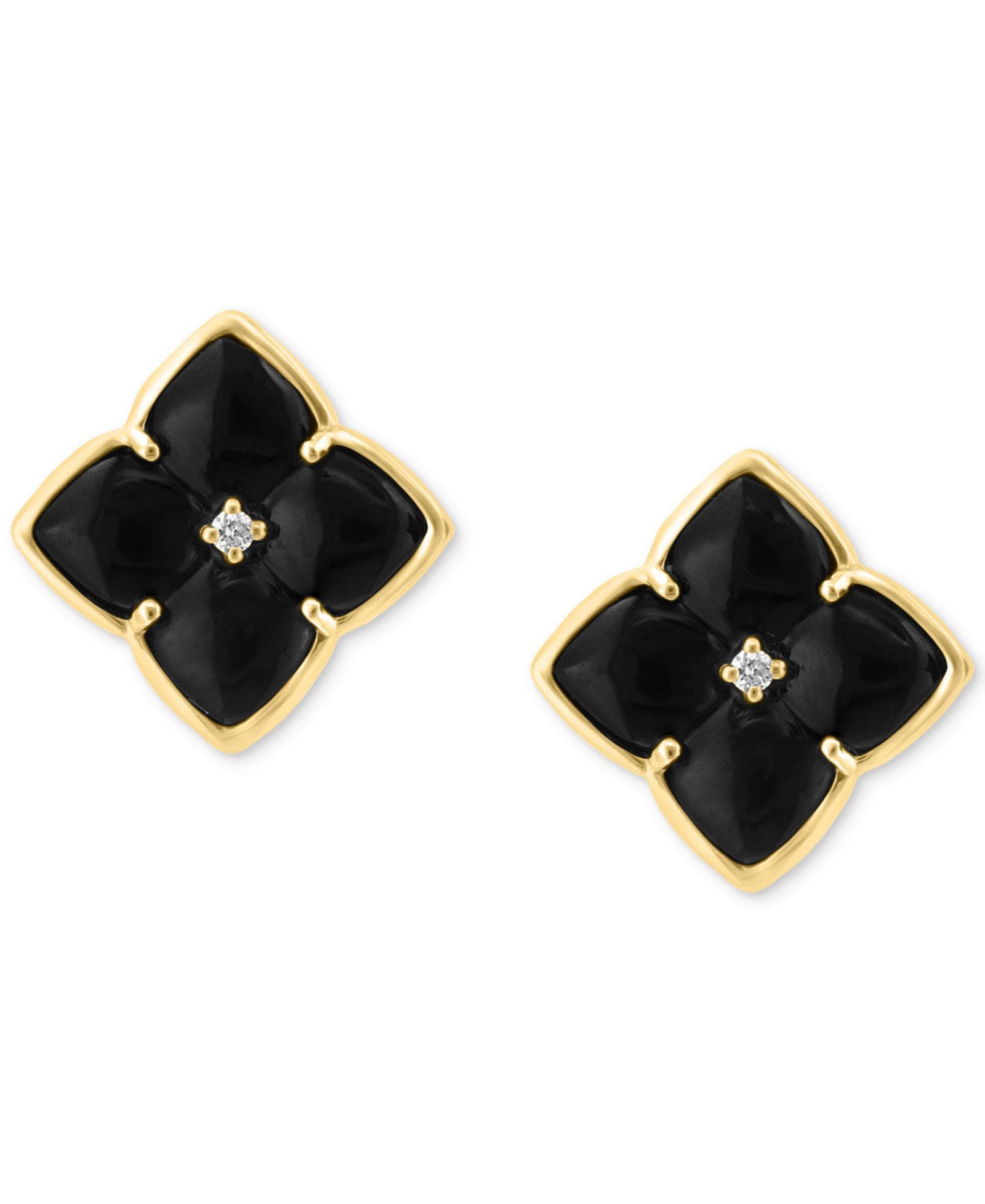 Серьги-гвоздики EFFY® Onyx & Diamond Accent Fancy в 14k Gold