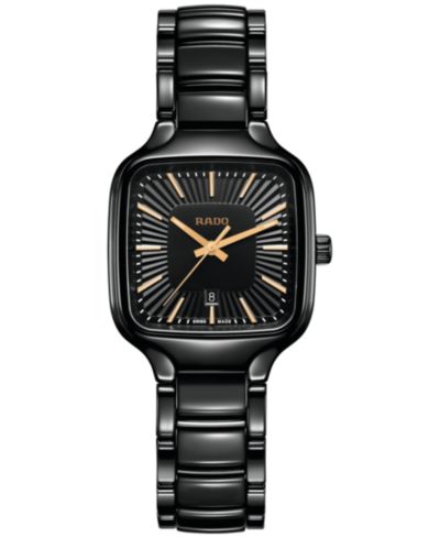 Женские часы Rado Swiss True Square Black High-Tech Ceramic 29mm