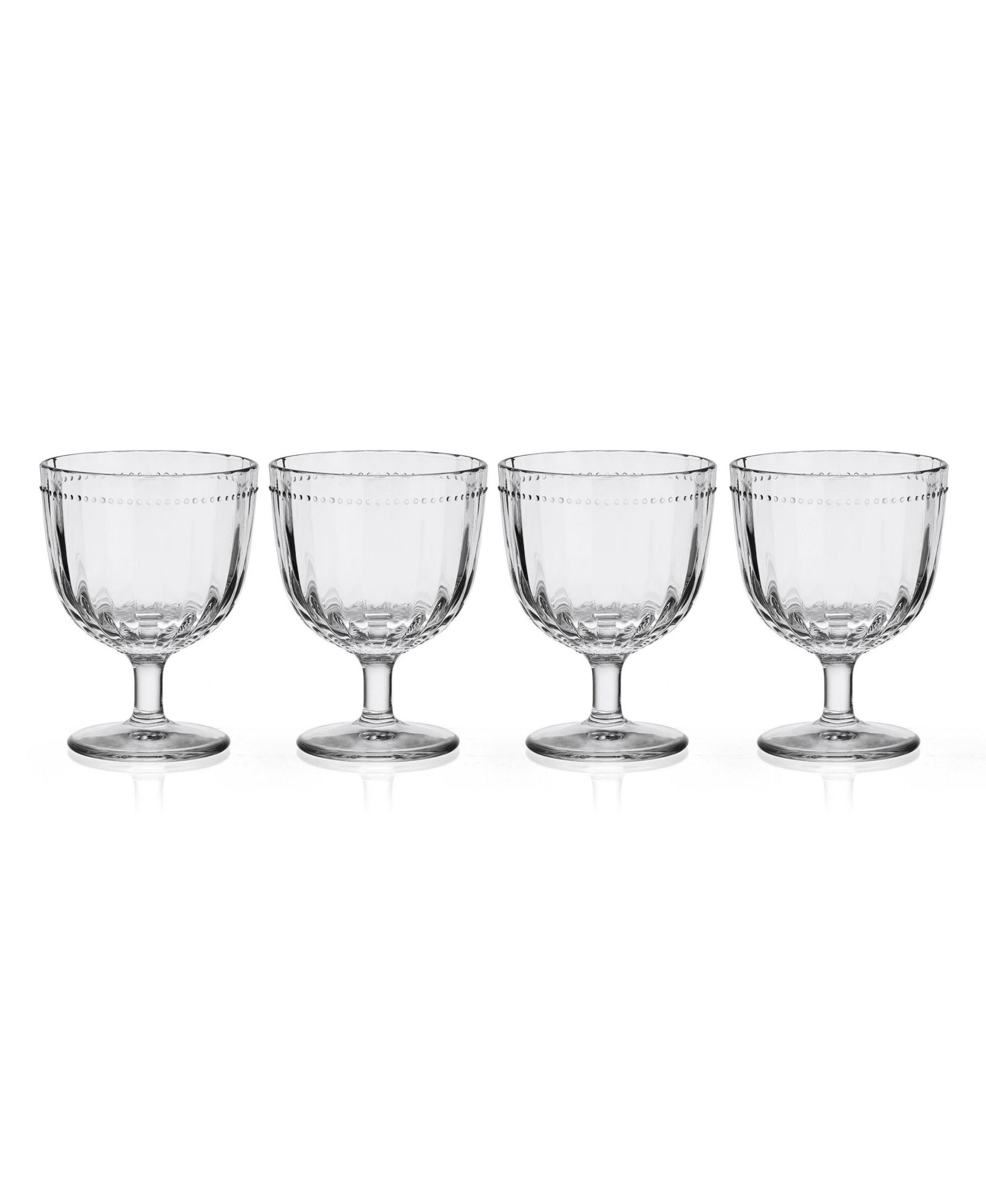 Fitz and Floyd Beaded 14-oz Wine Goblets 4-Piece Set