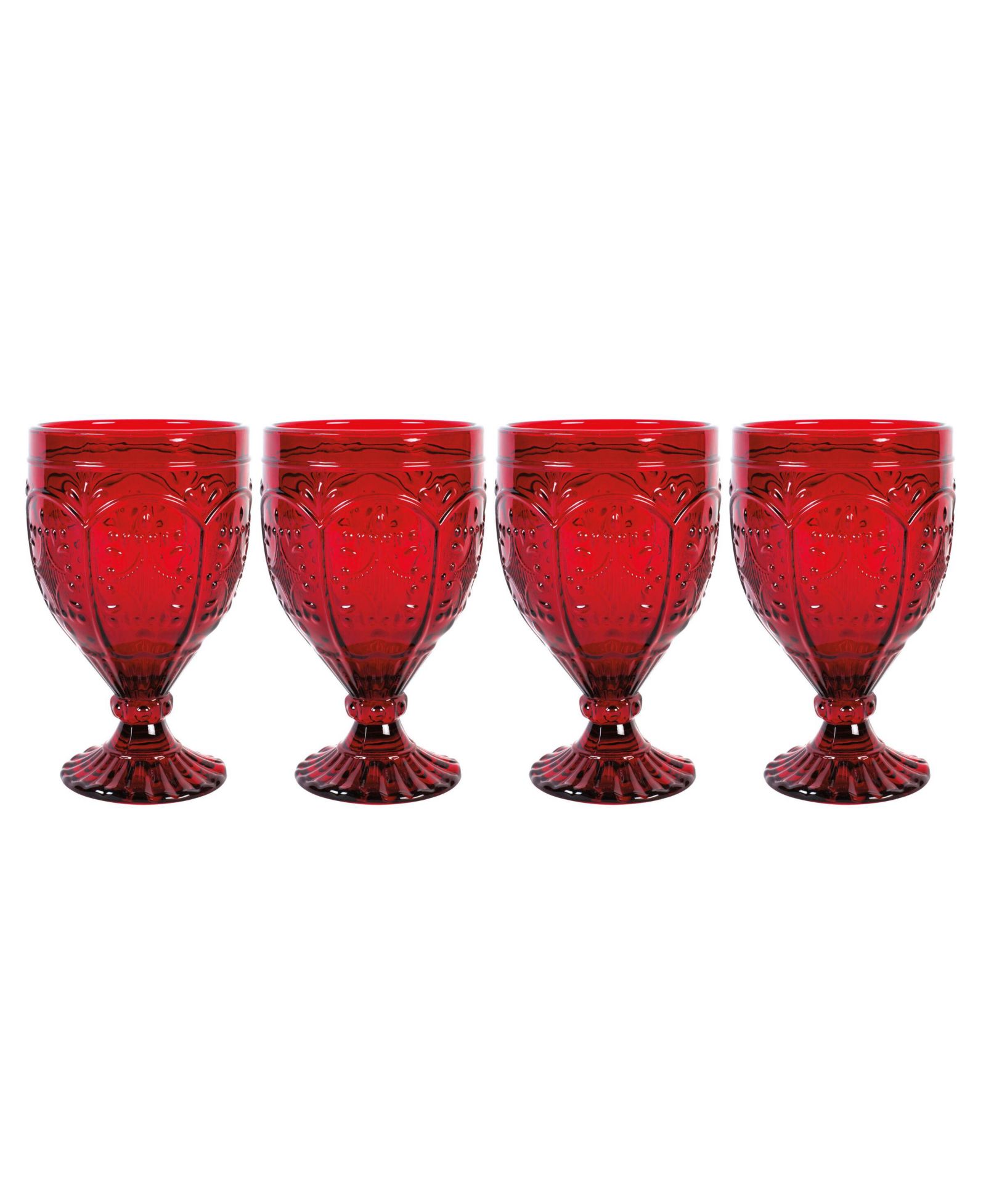 Fitz and Floyd Trestle 12-oz Goblet Glasses 4-Piece Set