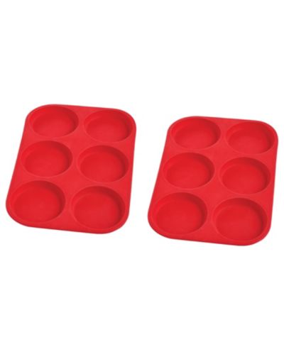 Набор форм для маффинов Mrs. Anderson’s Baking Silicone 6-Cup, BPA Free, Non-Stick, 13.18" x 9" x 0.6"