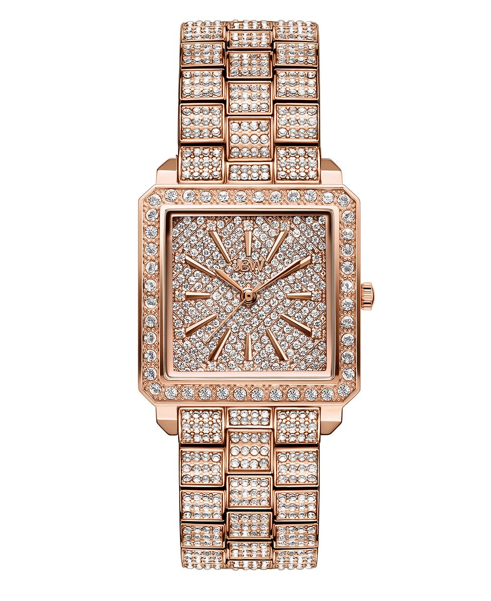 Jbw Женские Cristal 18k Rose Gold-plated Stainless Steel Watch, 28mm