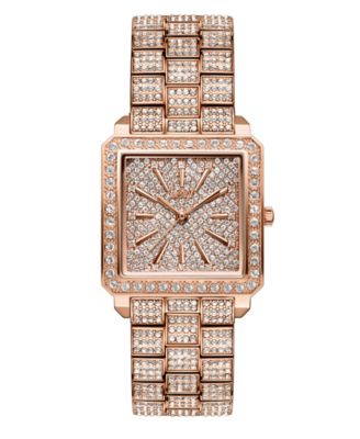 Jbw Женские Cristal 18k Rose Gold-plated Stainless Steel Watch, 28mm
