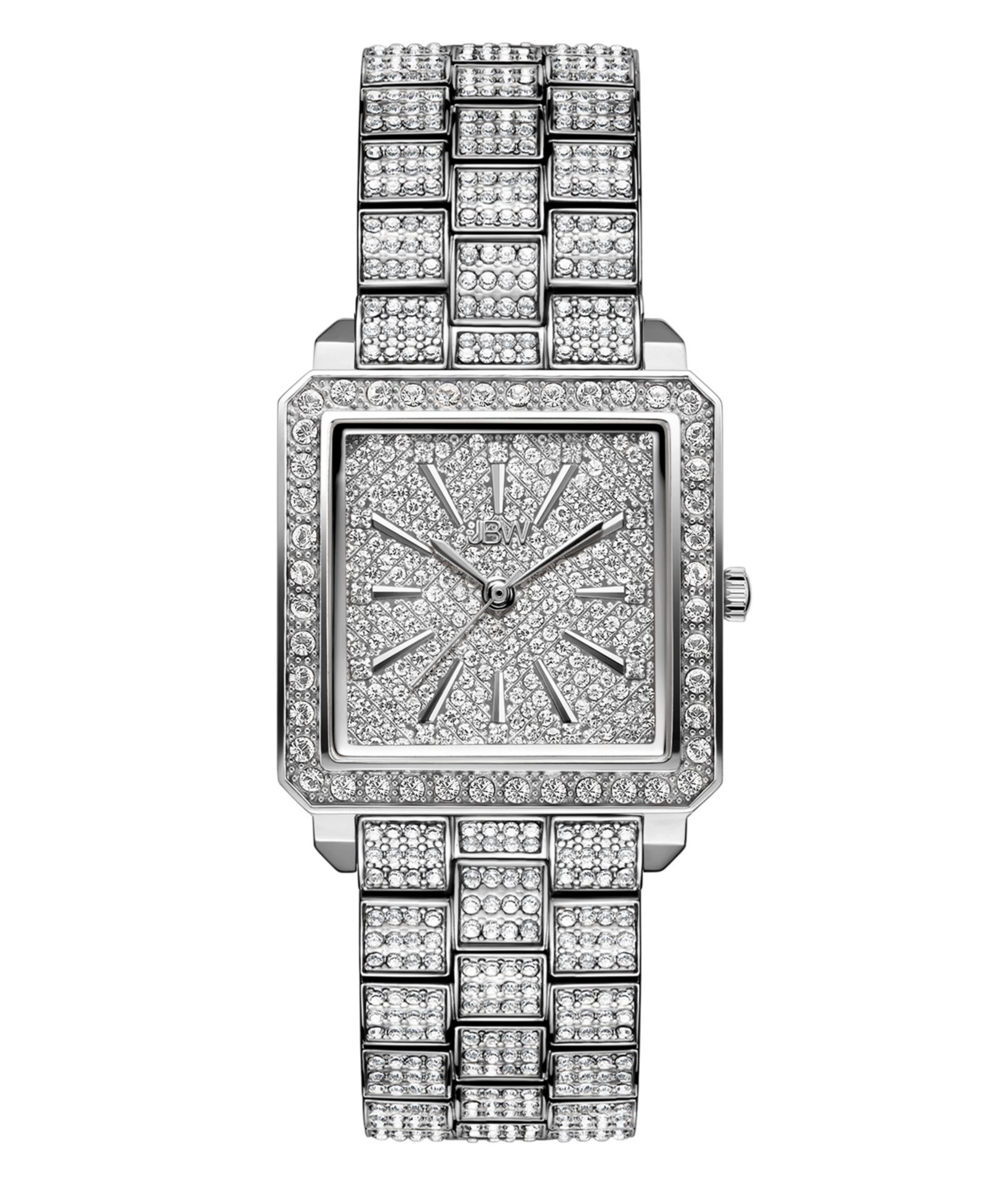 Женские часы Jbw Women's Cristal Silver-Tone Stainless Steel, 28mm