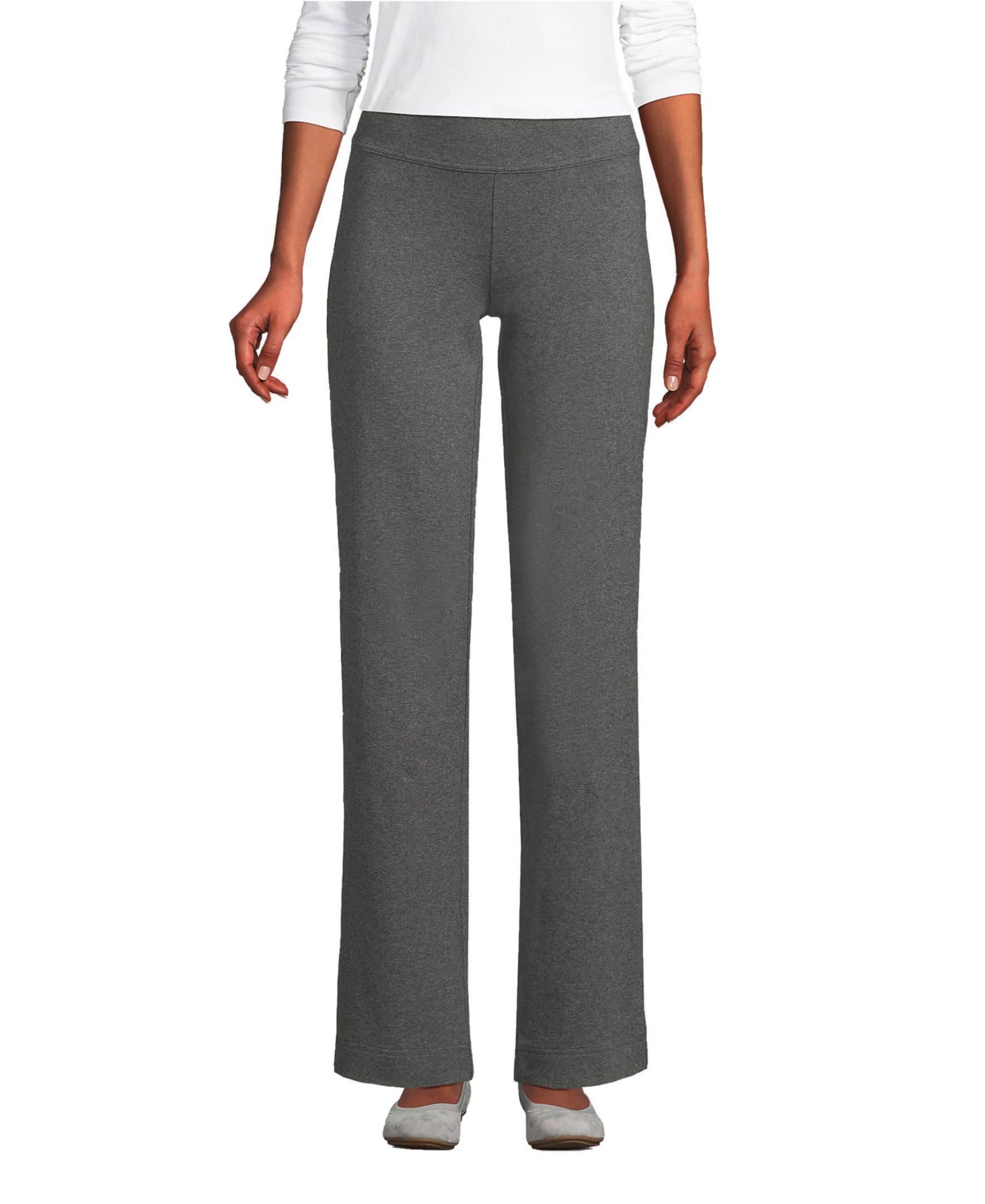 Lands' End Women's Starfish Mid Rise Straight Leg Elastic Waist Pants