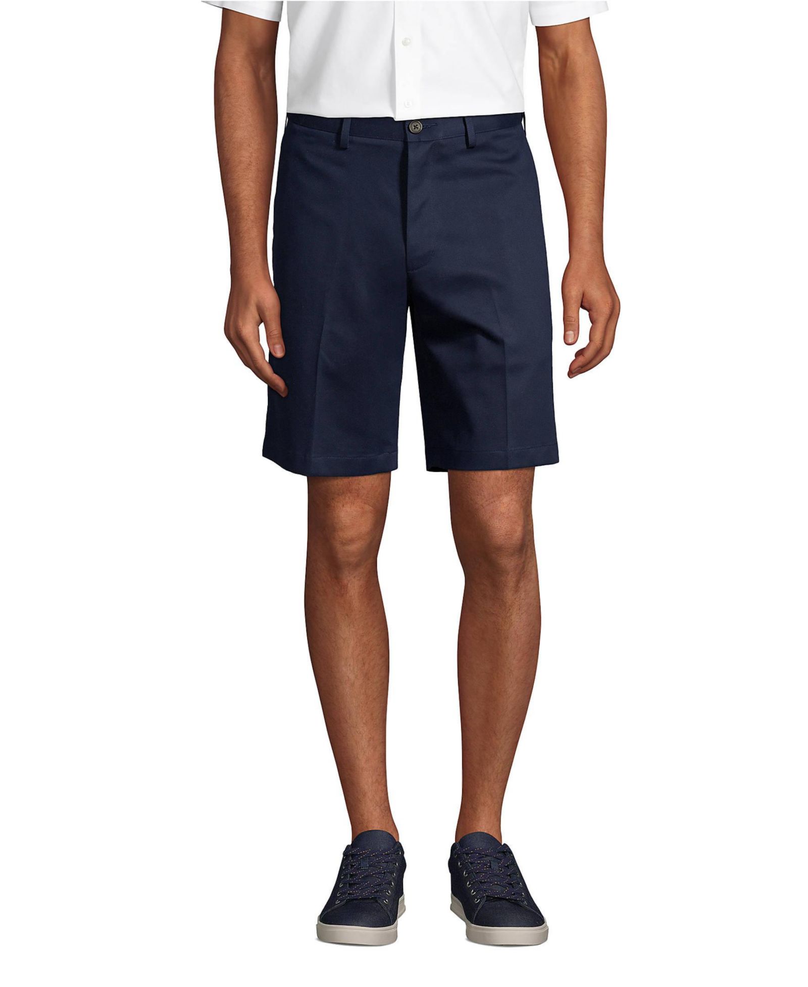 Lands' End Мужские чинос-шорты No Iron 9" Comfort Waist Plain Front
